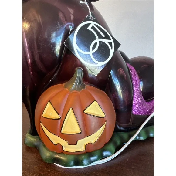 Dept 56 Black Cat With Pumpkin Halloween Light - Picture 16 of 16